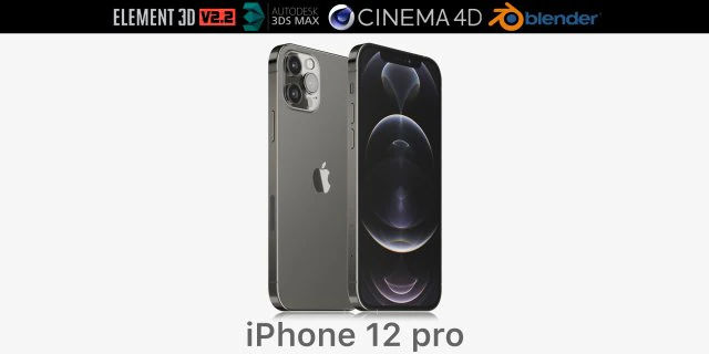 apple iphone 12 pro 3D Model .c4d .max .obj .3ds .fbx .stl .blend