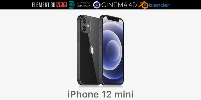 apple iphone 12 mini 3D Model .c4d .max .obj .3ds .fbx .stl .blend