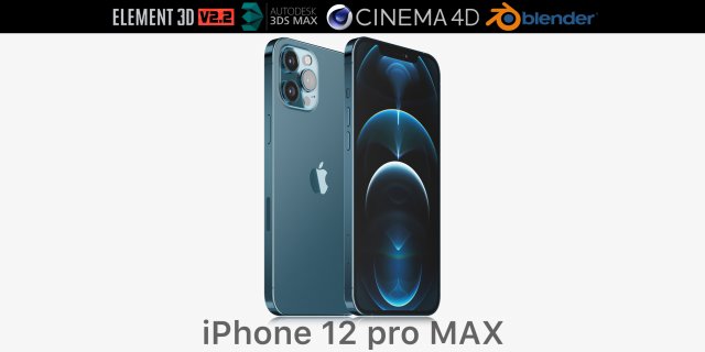 apple iphone 12 pro max 3D Model .c4d .max .obj .3ds .fbx .stl .blend 