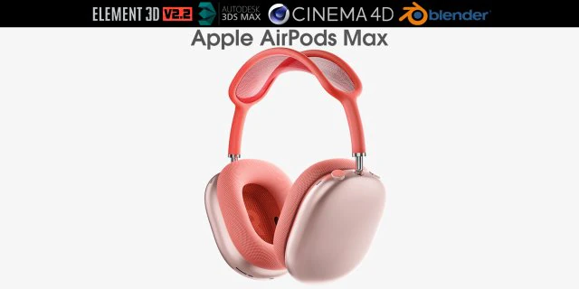 apple airpods max 3D Model .c4d .max .obj .3ds .fbx .stl .blend 