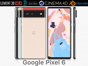 google pixel 6 all colors 3D Model
