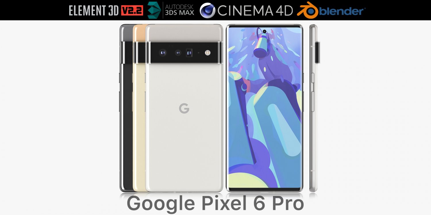 google pixel 6 pro all colors 3D Модель in Телефоны 3DExport