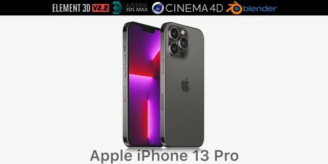 apple iphone 13 pro graphite 3D Model .c4d .max .obj .3ds .fbx .stl .blend 