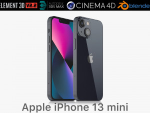 apple iphone 13 mini midnight 3D मॉडल