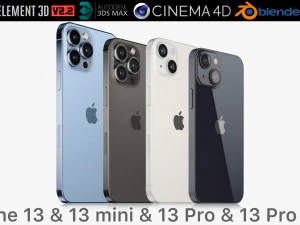 ऐप्पल आईफोन 13 मिनी और 13 और 13 प्रो और 13 प्रो मैक्स 3D मॉडल