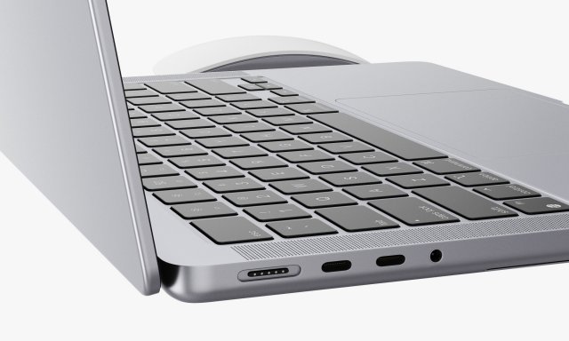 Apple MacBook Pro 2021 14-inch Silver 3D model - Download