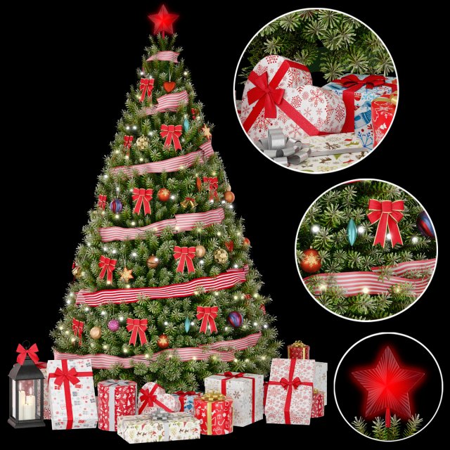 christmas green tree 1 Modèle 3D .c4d .max .obj .3ds .fbx .stl .blend 