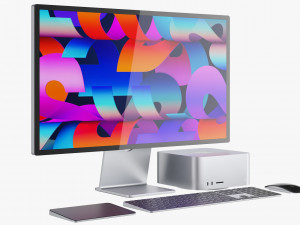 Apple Studio Display and Mac studio full set 3Dモデル
