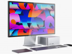 Apple Studio Display and Mac studio full set 3D Model