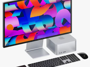 Apple Studio Display and Mac studio full set 3D Model