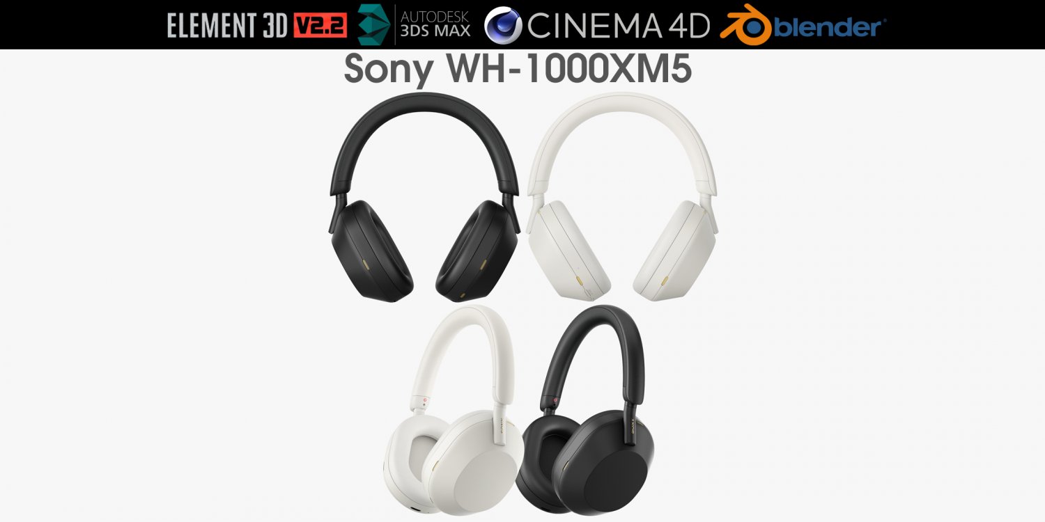 Sony WH-1000XM5 Headphones 低ポリ 3Dモデル