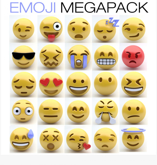 emoji pack 3D Model .c4d .max .obj .3ds .fbx .stl .blend