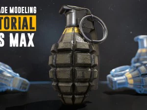 Grenade - modeling uv unwrappi baking texturing 3ds max 2016 3D Tutorials