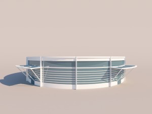 low poly round shop 3D मॉडल