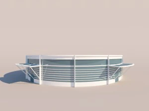 toko bulat poli rendah Model 3D