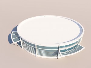 low poly round shop 3D Модель