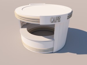 simple cafe kiosk Model 3D