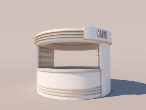 simple cafe kiosk Model 3D