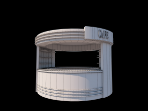 simple cafe kiosk Model 3D