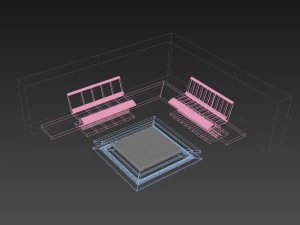 кутова установка на вулиці 3D Модель