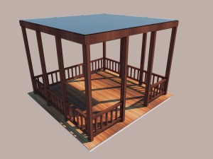 outdoor setting kiosk Modello 3D
