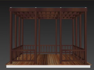 outdoor setting kiosk Modello 3D
