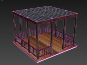 outdoor setting kiosk Modello 3D