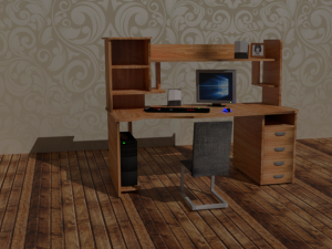 computer table 3D Model