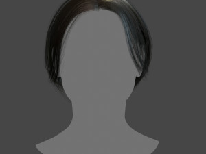 real-time low poly hair 3D Model