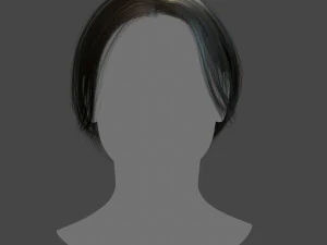 real-time low poly hair 3D Model