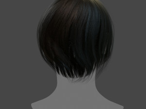 real-time low poly hair 3D Model