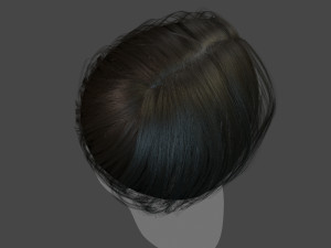 real-time low poly hair 3D Model