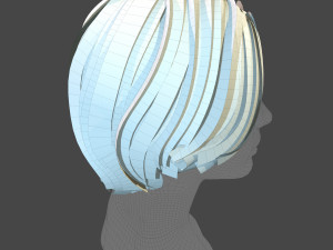 real-time low poly hair 3D Model