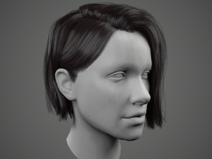 low poly realistic realtime hair 3D Модель