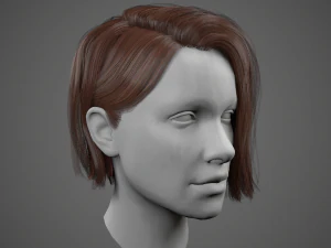 low poly realistic realtime hair 3D Model