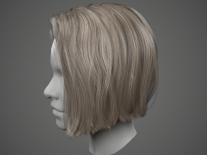 low poly realistic realtime hair 3D Model