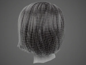 low poly realistic realtime hair 3D Model