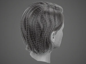 low poly realistic realtime hair 3D Model