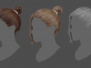 realtime realistic bun hairstyle Modello 3D