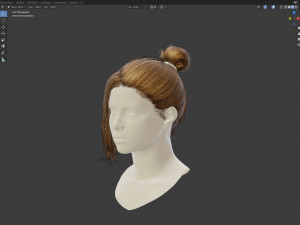 realtime realistic bun hairstyle Modello 3D