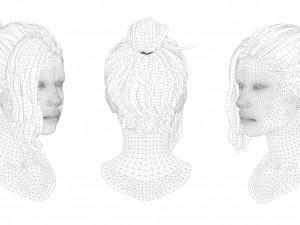 realtime realistic bun hairstyle Modello 3D