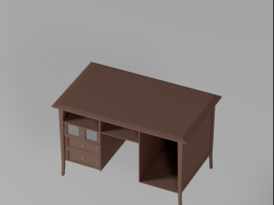 traditional classic desk lowpoly Model 3D