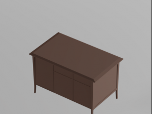 traditional classic desk lowpoly Modelo 3D