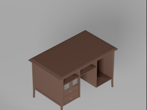 traditional classic desk lowpoly Modelo 3D