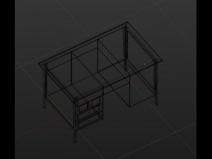 traditional classic desk lowpoly Modelo 3D