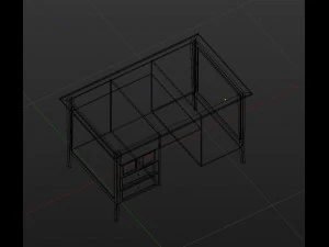 traditional classic desk lowpoly 3D Model