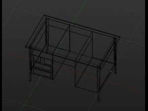 traditional classic desk lowpoly 3D Model