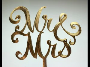 wedding cake decoration - mr ms 3D Print Model