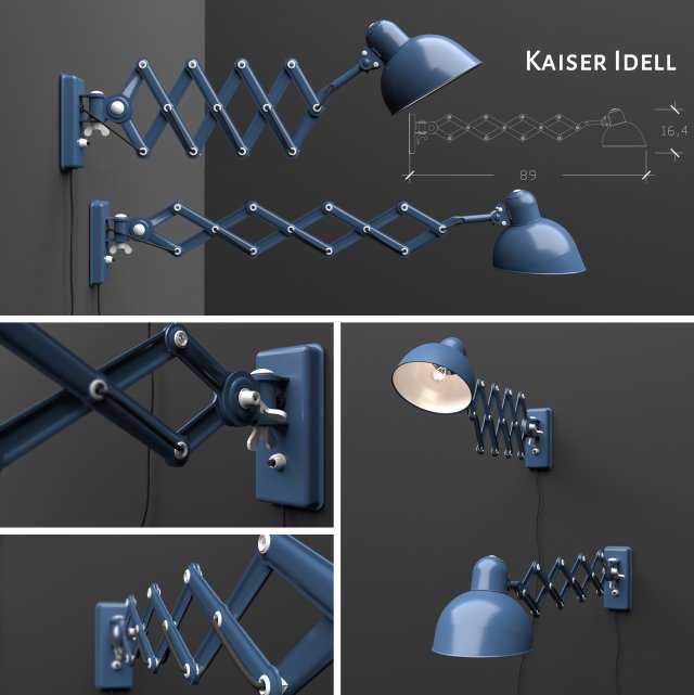 lamp kaiser idell 3D 模型 .c4d .max .obj .3ds .fbx .stl .blend 