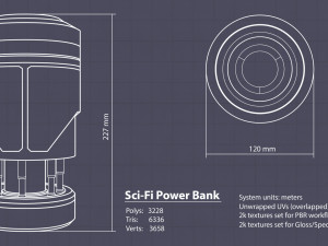 sci-fi power bank 3D मॉडल